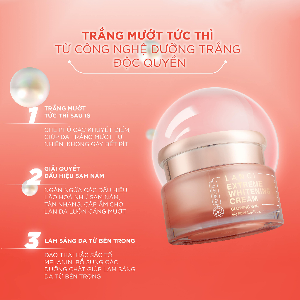 Ảnh Bộ đôi Kem Dưỡng Trắng 50ml và Sáp Tẩy Trang 100g LANCI giúp làm sạch sâu và dưỡng trắng da 3