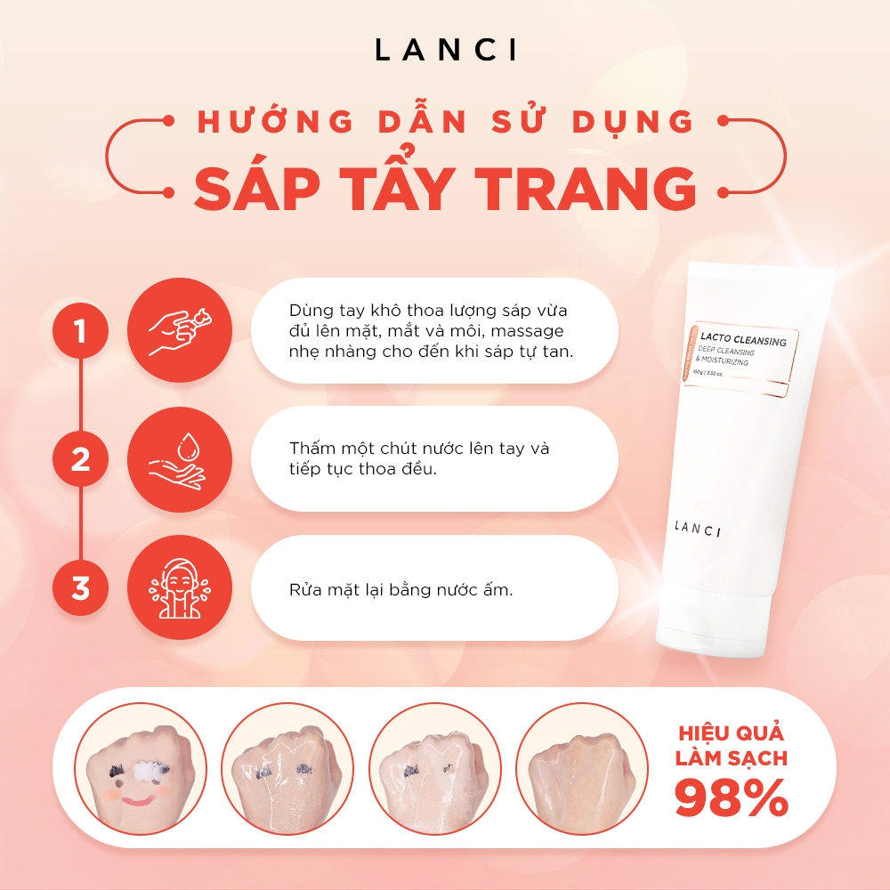 Ảnh Bộ đôi Kem Dưỡng Trắng 50ml và Sáp Tẩy Trang 100g LANCI giúp làm sạch sâu và dưỡng trắng da 2