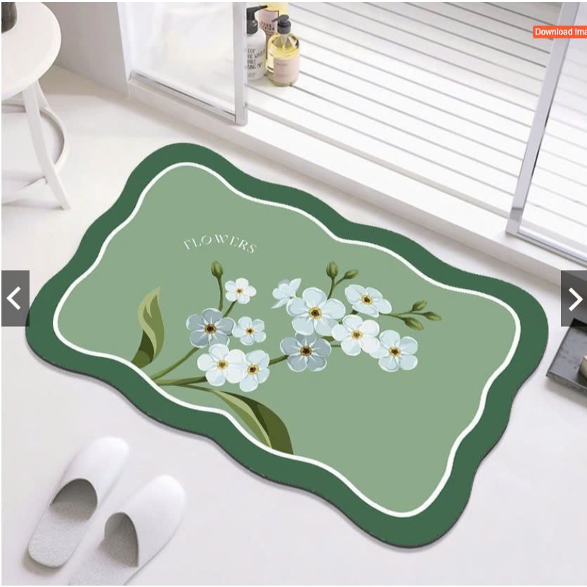 Thảm nhà tắm, nhà bếp siêu thấm nước, chống trơn trượt tối giản, hiện đại