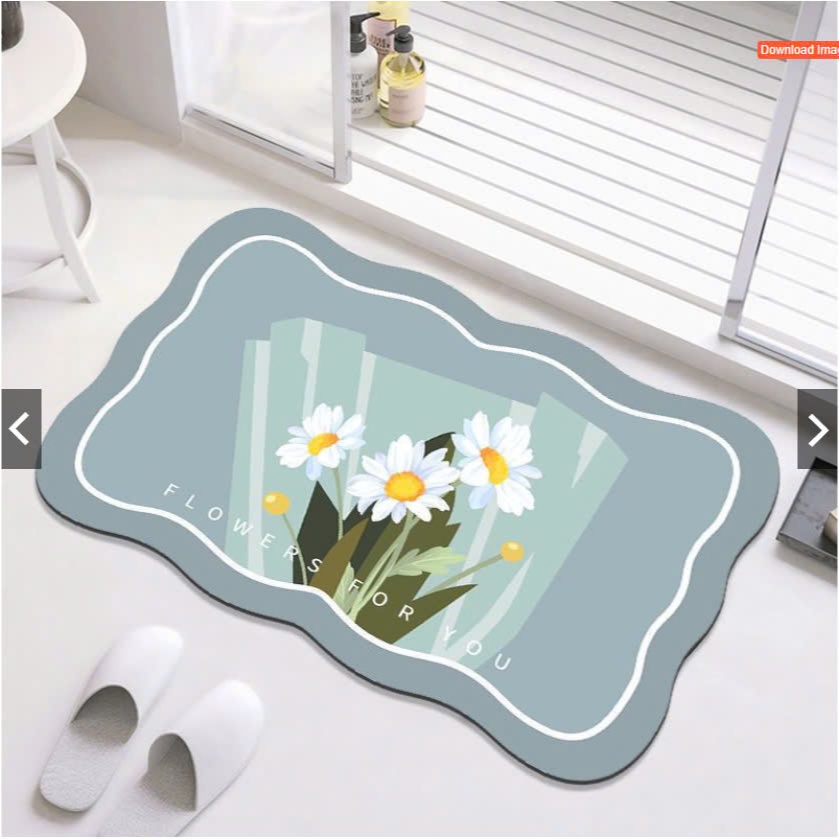 Thảm nhà tắm, nhà bếp siêu thấm nước, chống trơn trượt tối giản, hiện đại