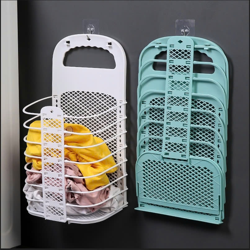 Giỏ Đựng Quần Áo Bẩn Gấp Gọn Gi,ỏ Đựng Quần Áo Bẩn Treo Tường Bằng Nhựa Sử Dụng Trong Nhà Tắm, Phòng Ngủ