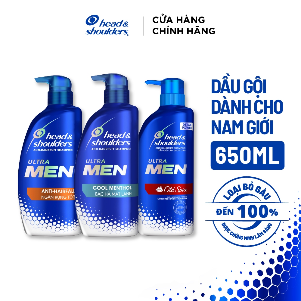 Ảnh Dầu Gội Sạch Gàu HEAD & SHOULDERS Ultra Men Bạc Hà Mát Lạnh/ Ngăn Rụng Tóc/ Hương Nước Hoa - Chai 650ML 2