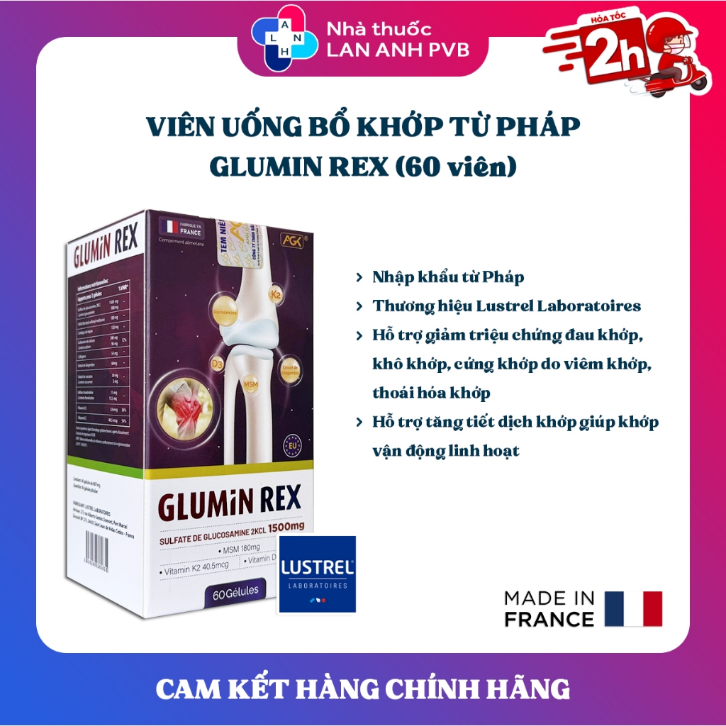 GLUMIN REX (Hàng nhập khẩu) - Bổ sung glucosamine, hỗ trợ cho người đau ...