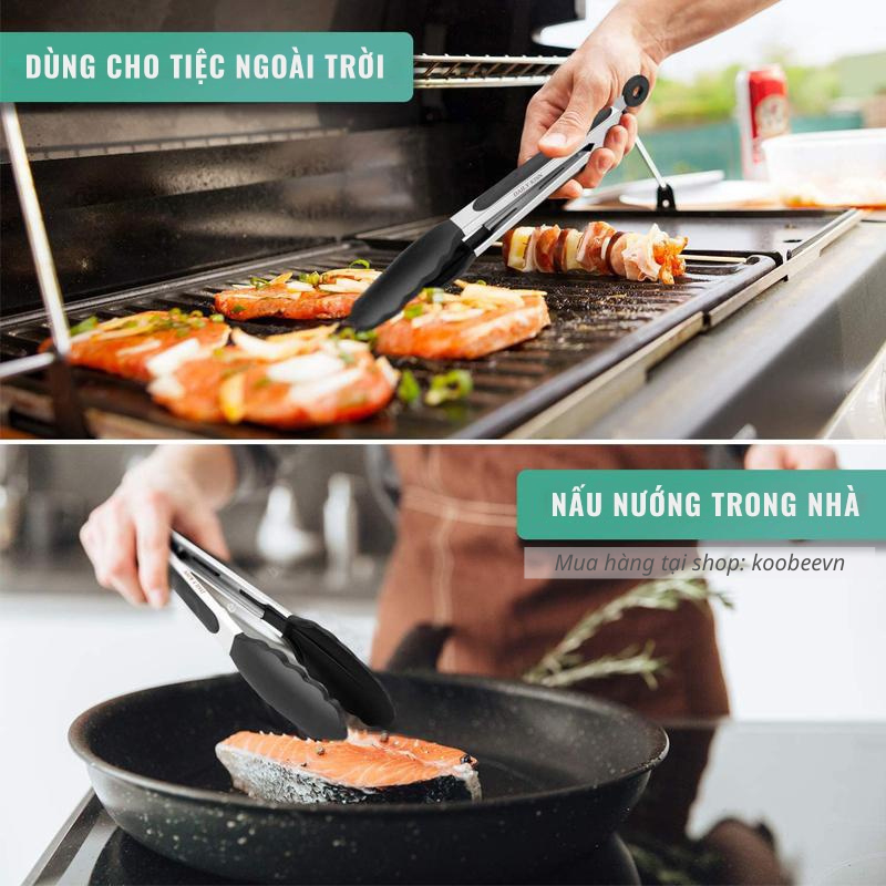 Kẹp Gắp Thức Ăn Silicon Chịu Nhiệt KooBee – An Toàn, Tiện Dụng, Không Trầy Nồi Chảo – NB64