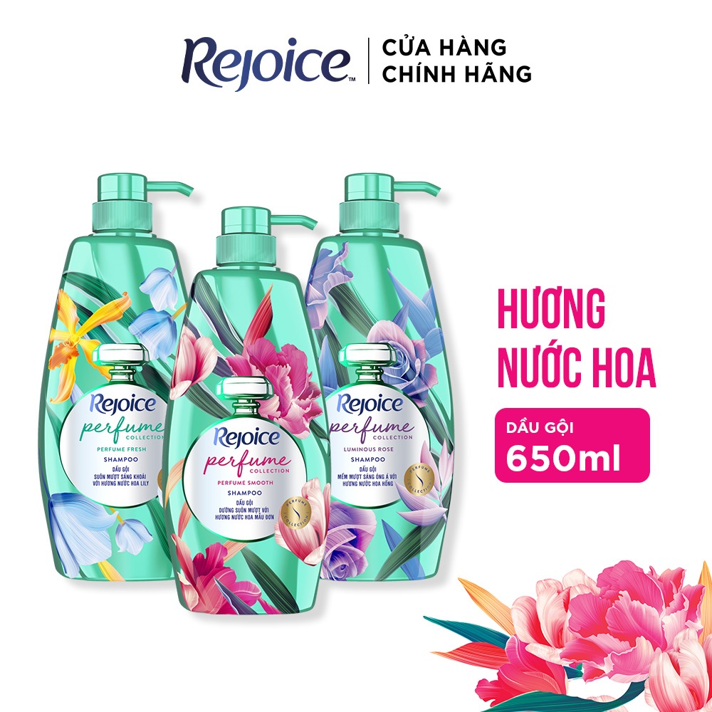 Ảnh Dầu Gội REJOICE Hương Nước Hoa Mẫu Đơn/ Hoa Hồng/ Hoa Ly Ly/ Dâu Tây Trắng - Chai 650/632,3 ML 2