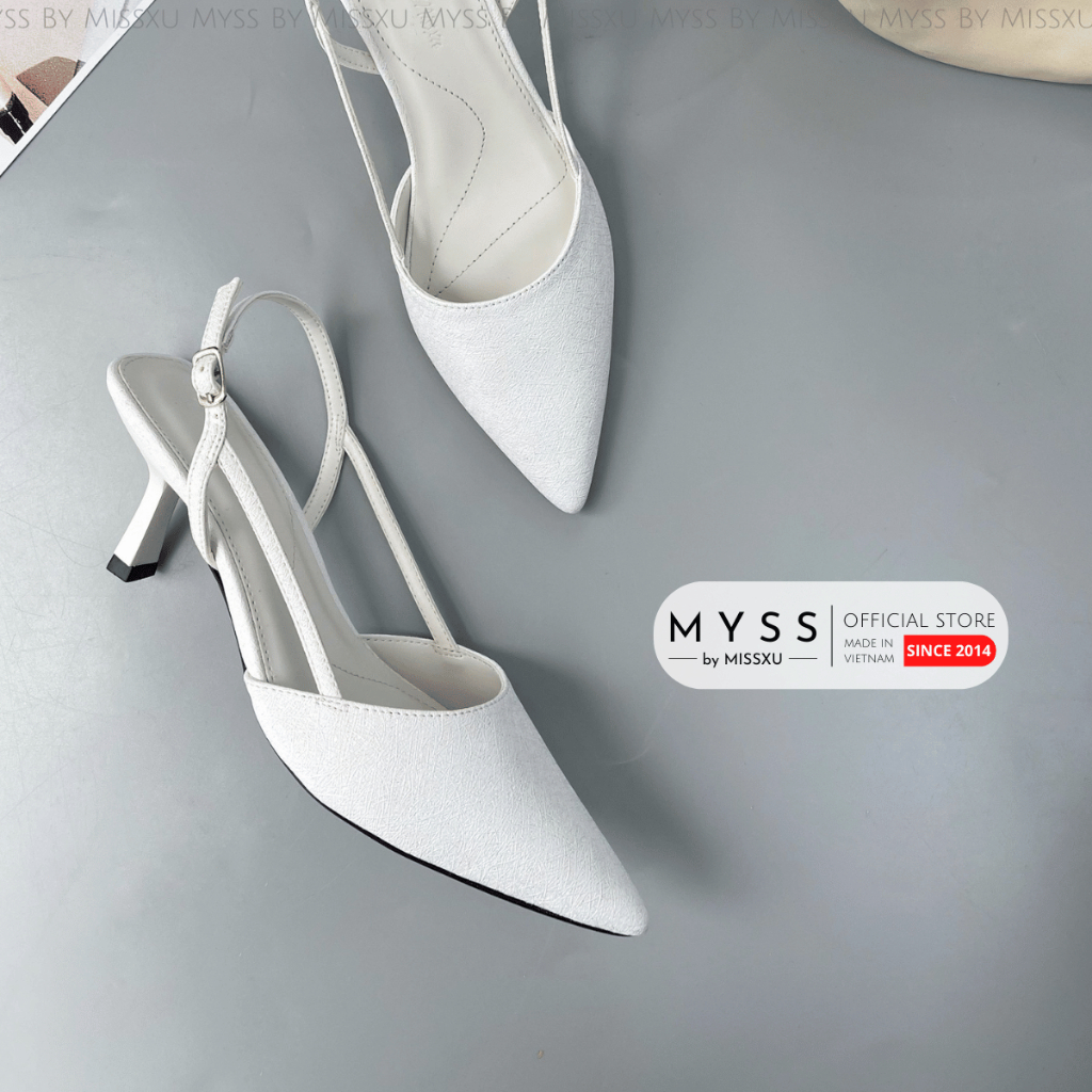 Giày cao gót nữ MYSS mũi nhọn quai cài sau 6 cm cao cấp thời trang - CG306