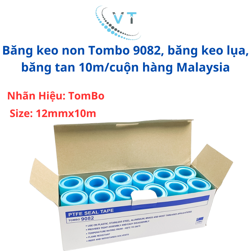 10 cuộn băng keo non Tombo 9082, băng keo lụa, băng tan 10m/cuộn hàng Malaysia