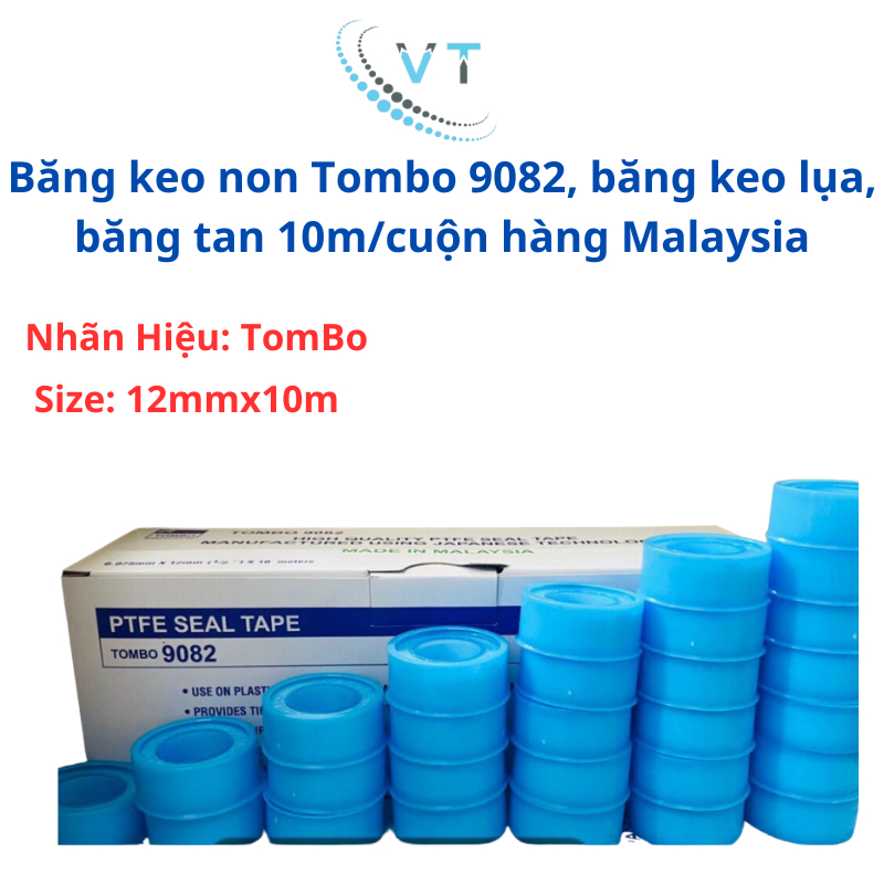 10 cuộn băng keo non Tombo 9082, băng keo lụa, băng tan 10m/cuộn hàng Malaysia