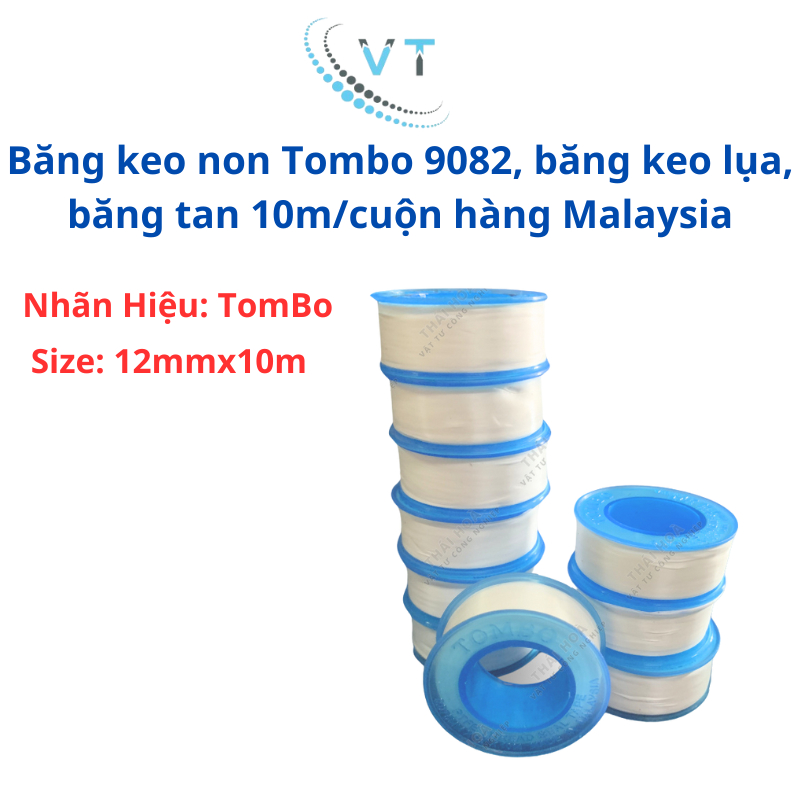 10 cuộn băng keo non Tombo 9082, băng keo lụa, băng tan 10m/cuộn hàng Malaysia