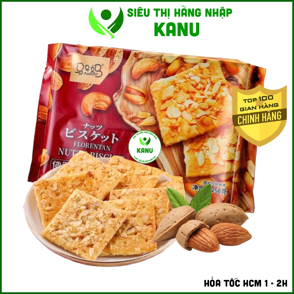 Bánh hạnh nhân ăn kiêng healthy Mamama 256g, đồ ăn vặt ngon rẻ phù hợp ...