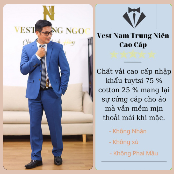 Bộ Vest Trung Niên Cao Cấp Cho Bố, Com Lê Nam Trung Tuổi Hồng Ngọc ...