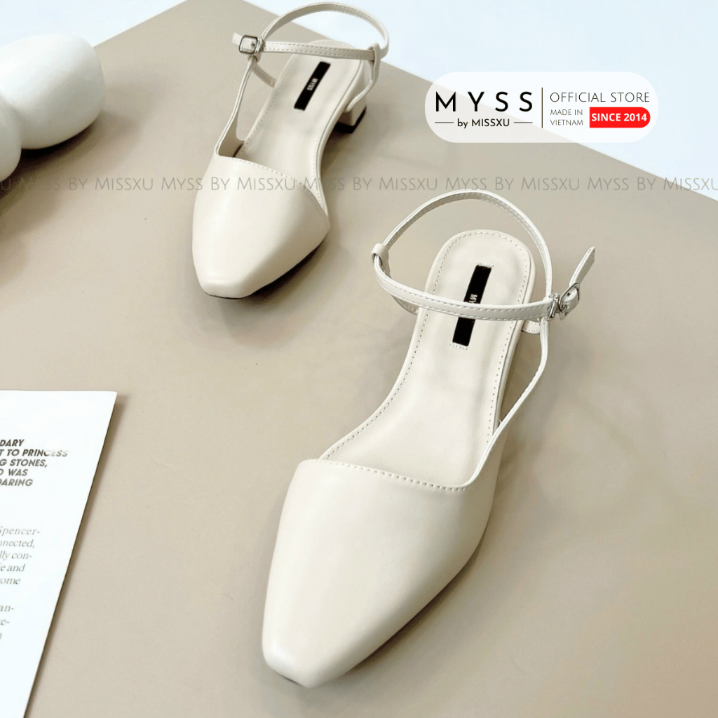 Giày cao gót nữ MYSS mũi vuông khoét eo gót vuông 4cm cao cấp thời trang - CG297