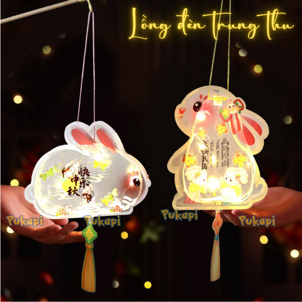 Lồng Đèn Phát Sáng Đèn Lồng Trung Thu Trong Suốt Dễ Thương Đèn Lồng DIY Dạ Quang Handmade Giá Rẻ - Đồ Chơi Cho Bé PUKAPI
