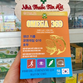 Viên dầu cá Omega 369, viên uống bổ mắt, hỗ trợ tim mạch và sức khỏe, hỗ trợ làm đẹp da, hộp 50 viên