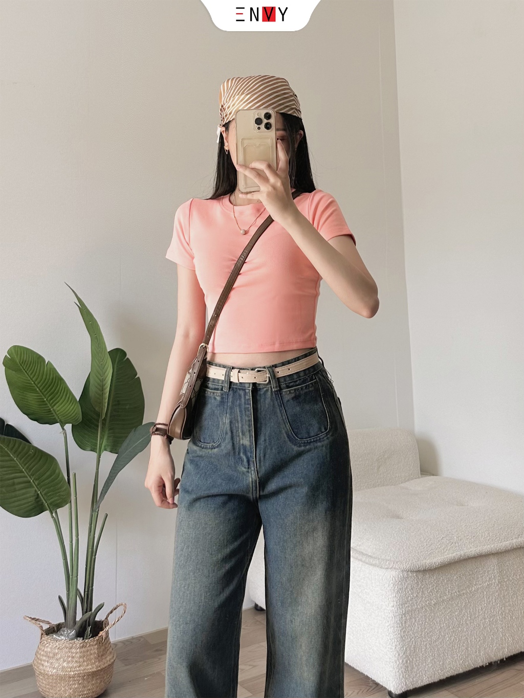 Ảnh Áo Thun Croptop Nữ Body Trơn Ngắn Tay ENVY AT227 3