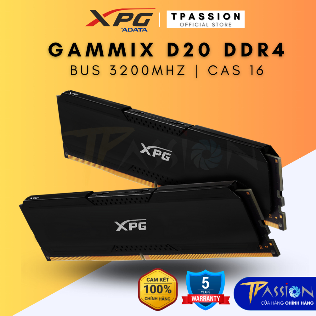 COMBO 2 Ram ADATA XPG GAMMIX D20 8GB Bus 3200MHz DDR4 PC4-25600