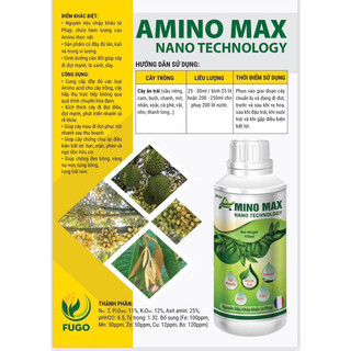Phân bón AMINO MAX Pháp [FUGO]Bung Đọt, Xanh Lá, Bóng Trái , Mát Cây