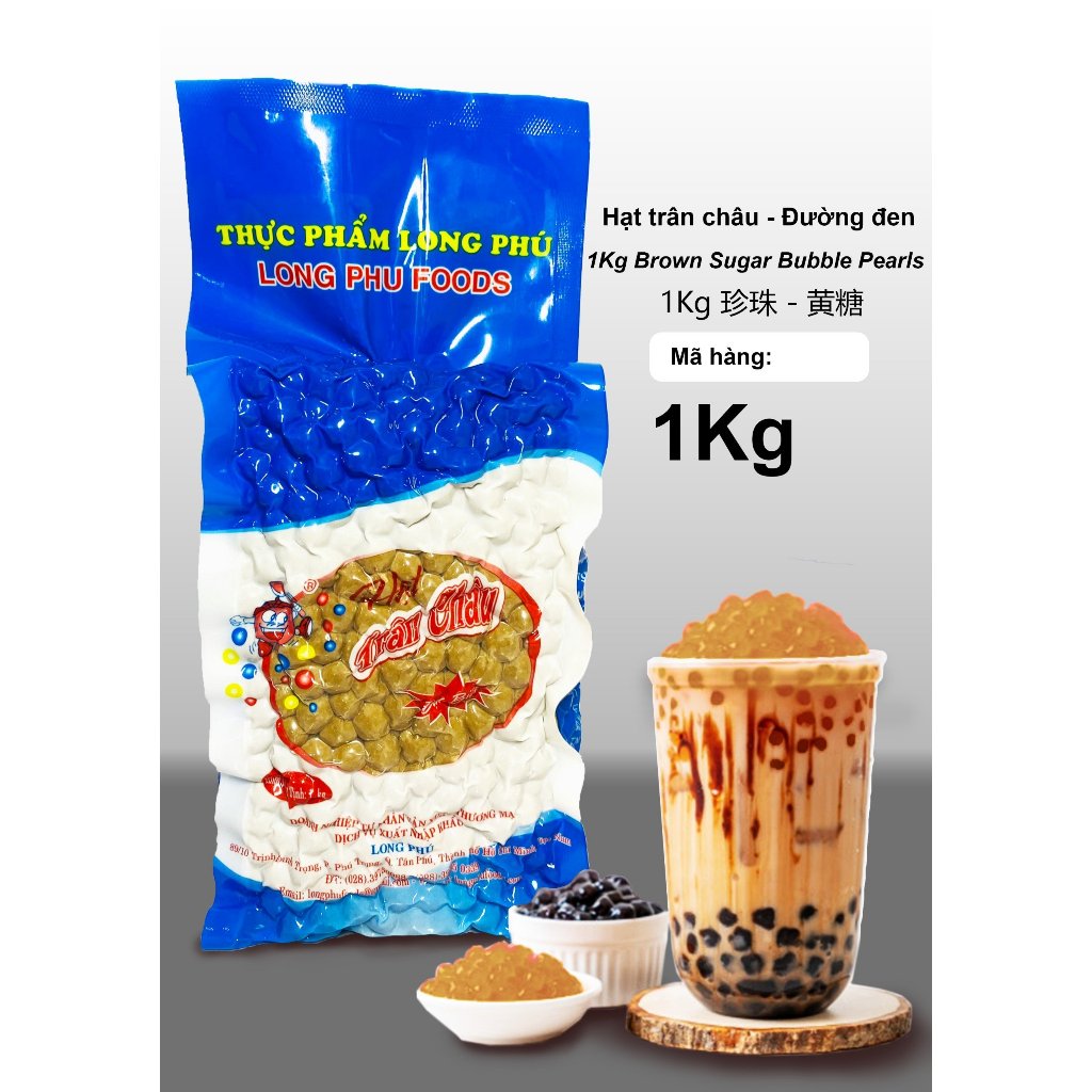 Trân Châu Đặc Biệt Size Trung Long Phú Gói 1kg Nhiều Hương Vị - Topping Nguyên Liệu Trà Sữa