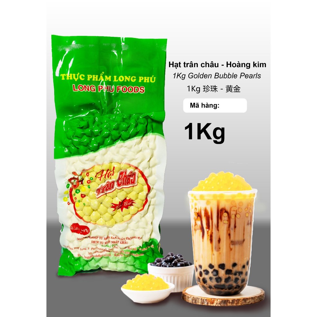 Trân Châu Đặc Biệt Size Trung Long Phú Gói 1kg Nhiều Hương Vị - Topping Nguyên Liệu Trà Sữa