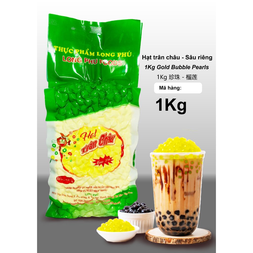 Trân Châu Đặc Biệt Size Trung Long Phú Gói 1kg Nhiều Hương Vị - Topping Nguyên Liệu Trà Sữa