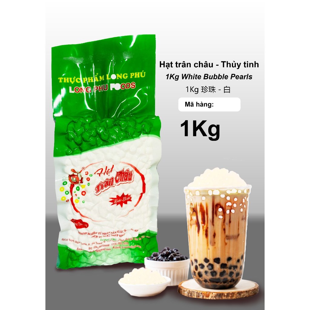 Trân Châu Đặc Biệt Size Trung Long Phú Gói 1kg Nhiều Hương Vị - Topping Nguyên Liệu Trà Sữa