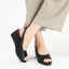 Sandal đế xuồng KOSU 8cm đính sequin K-24011, Sandal hở mũi siêu nhẹ, chống thấm nước, trơn trượt