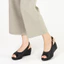 Sandal đế xuồng KOSU 8cm đính sequin K-24011, Sandal hở mũi siêu nhẹ, chống thấm nước, trơn trượt