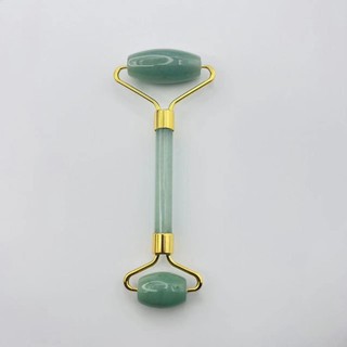 Bộ Đá Guasha Bằng Đá Tự Nhiên Màu Xanh Ngọc Bích Kèm Cây Lăn Đá Tự Nhiên Cùng Màu Giúp Nâng Cơ Da - Massage Thư Giãn