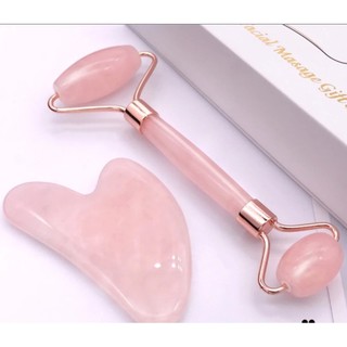 Bộ Đá Guasha Kèm Cây Lăn Bằng Đá Tự Nhiên Cao Cấp Hàng Chính Hãng - Bộ Đá Massage Thư Giãn Giúp Trẻ Hóa Da Nâng Cơ Da
