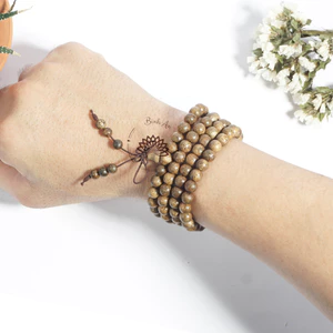 Vòng Tay Trầm Hương 108 Hạt TRẦM BÌNH AN - Chuỗi 108 Trầm Tốc Tự Nhiên Thu Hút Tài Lộc May Mắn Nam Nữ