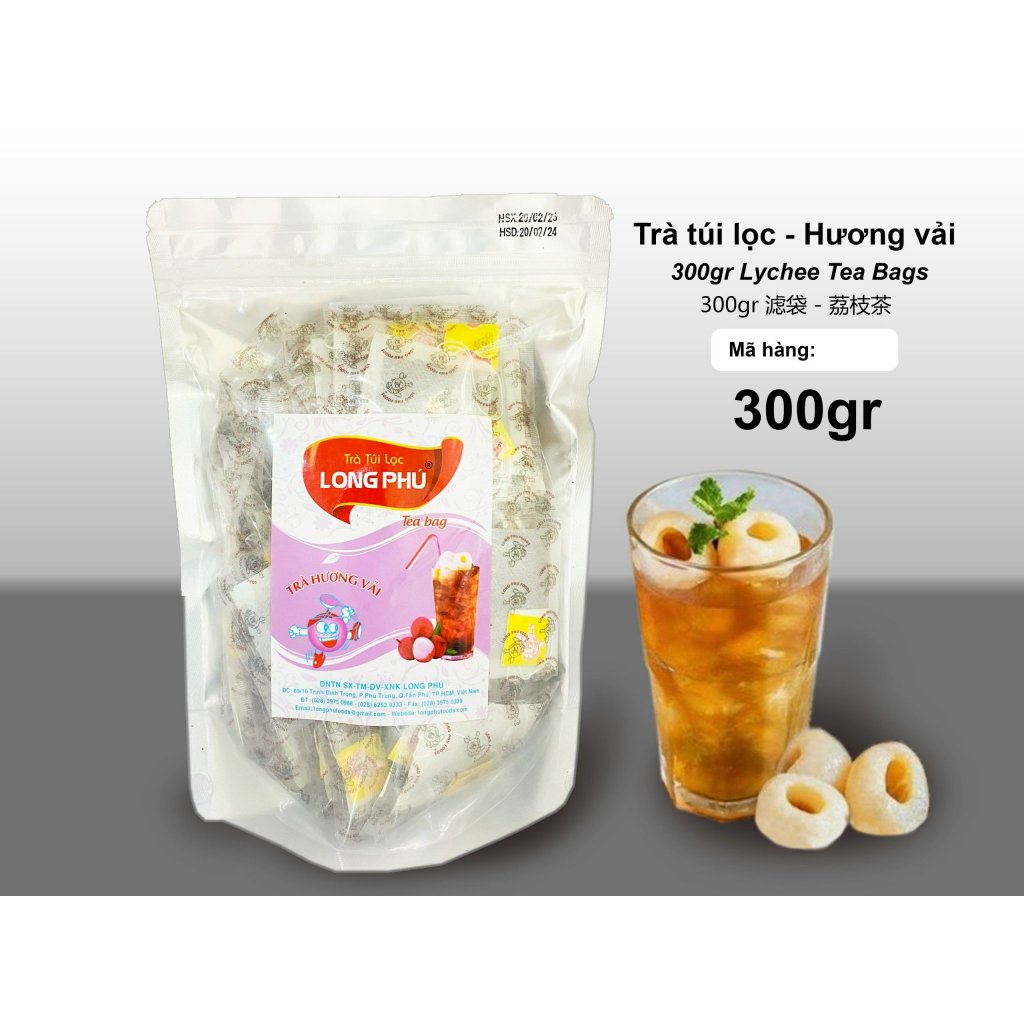 Set Trà Vải Túi Lọc LONG PHÚ 100gr 50 gói x 2gr - Trà Trái Cây, Nguyên Liệu Trà Sữa, Chè, Tea Bag
