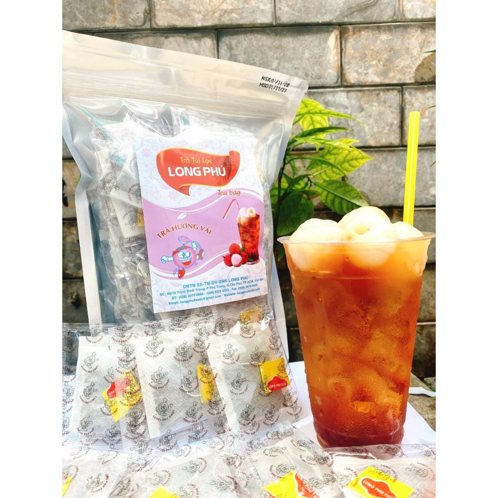 Set Trà Vải Túi Lọc LONG PHÚ 100gr 50 gói x 2gr - Trà Trái Cây, Nguyên Liệu Trà Sữa, Chè, Tea Bag