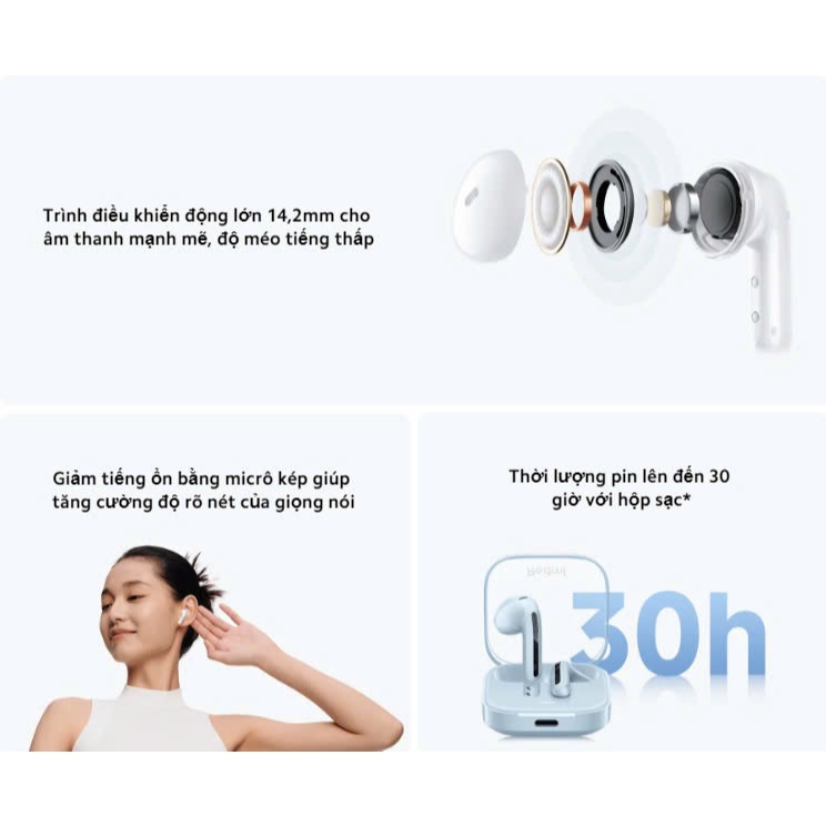 Ảnh Tai Nghe Không Dây Xiaomi Redmi Buds 6 Active - Chống ồn ENC - Bản Quốc Tế - Bảo hành 6 tháng 2