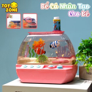 Đồ Chơi Bể Cá Nhân Tạo Cho Bé, Hiệu Ứng Có Đèn, Nhạc Và Điều Khiển Được Cá Bơi Tung Tăng, Chất Liệu Nhựa ABS An Toàn