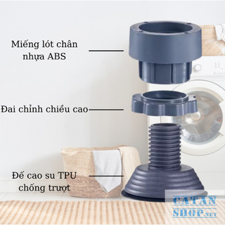 Bộ 4 Chân Đỡ Máy Giặt Chống Rung Cao Cấp Tự Điều Chỉnh Kích Thước Linh Động Đế Cao Su Không Xê Dịch