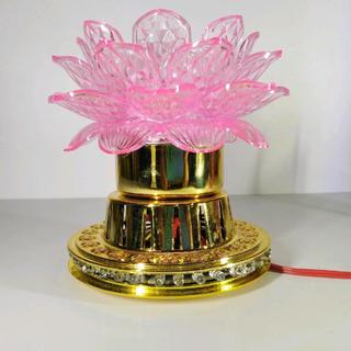 1 cây đèn sen xoay dĩa 1 có LED nhiều màu, chất liệu nhựa xi trang trí bàn thờ Decor Decor Phòng