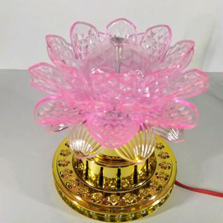 1 cây đèn sen xoay dĩa 1 có LED nhiều màu, chất liệu nhựa xi trang trí bàn thờ Decor Decor Phòng