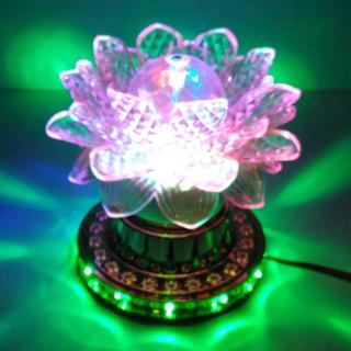 1 cây đèn sen xoay dĩa 1 có LED nhiều màu, chất liệu nhựa xi trang trí bàn thờ Decor Decor Phòng