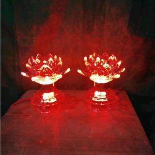 Đèn Sen Pha Lê 14 Nguyên Khối, 2 Cây, Chip LED 7 Màu, Trang Trí Phòng