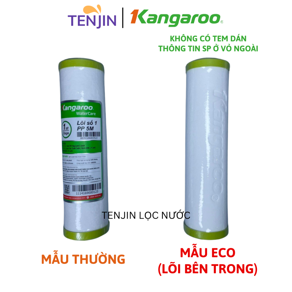 Lõi Lọc Thô Số 1 Kangaroo PP 5 Micron Mẫu Mới ECO Chính Hãng Dành Cho Máy Lọc Nước RO