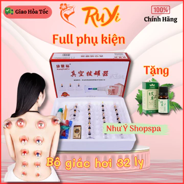 Bộ giác hơi 32 ly, không dùng lửa, dùng trong đông y spa tmv | Bộ giác hơi chân không 32 ống giác