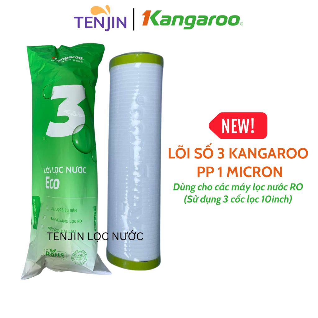 Combo 3 Lõi Lọc Thô Số 123 KANGAROO Mẫu Mới ECO Chính Hãng Date Mới Dành Cho Máy Lọc Nước RO