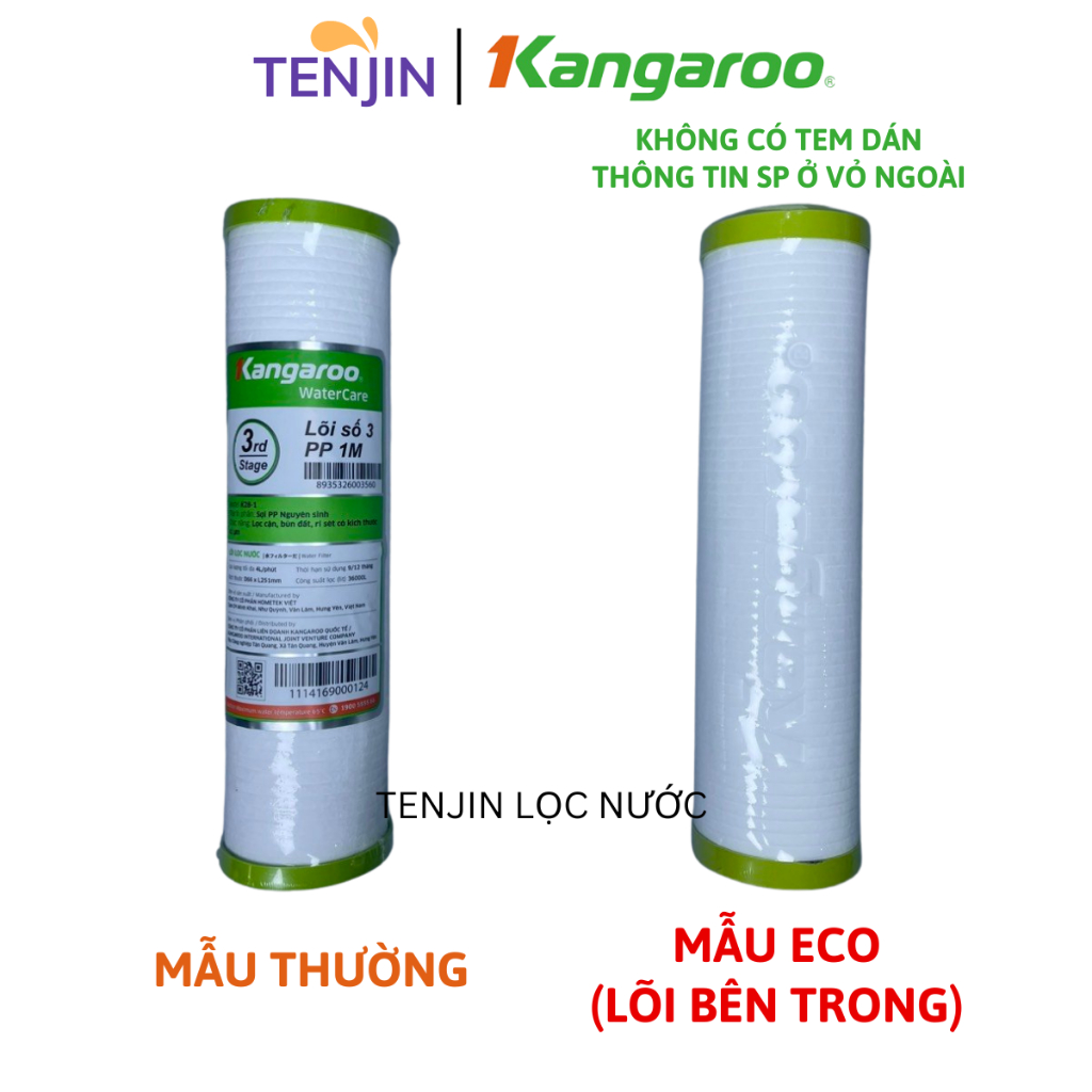 Lõi Lọc Thô Số 3 Kangaroo PP 1 Micron Mẫu Mới ECO Chính Hãng Dành Cho Máy Lọc Nước RO