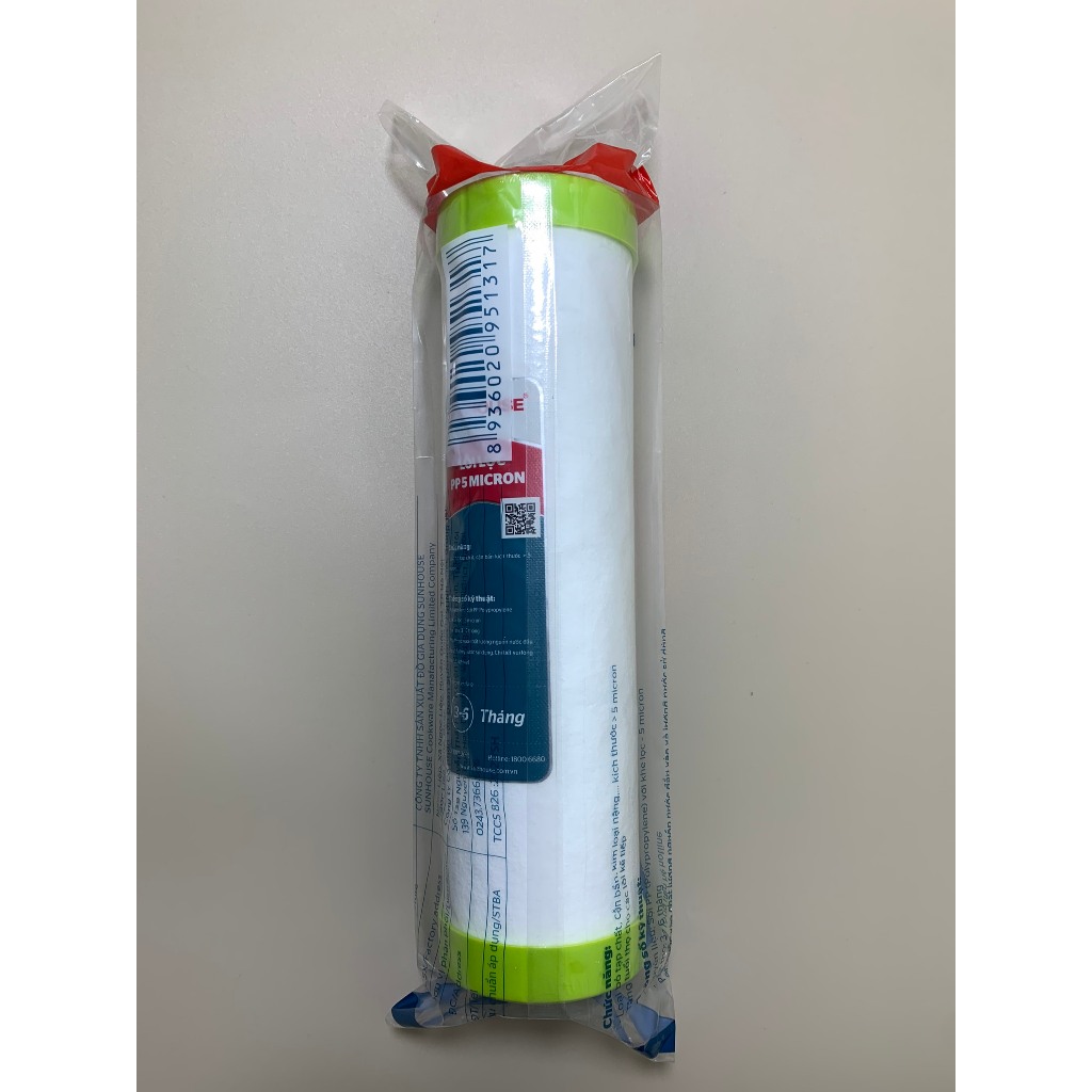 Lõi Lọc Thô Số 1 Sunhouse Mã SHRLL1 PP 5 Micron Chính Hãng Dành Cho Máy Lọc Nước RO Sử Dụng 3 Cốc Lọc 10Inch