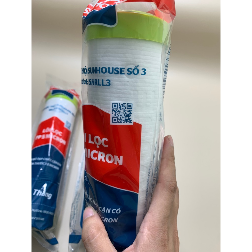 Combo 3 Lõi Lọc Nước 123 SUNHOUSE, Lõi Lọc Thô Chính Hãng Mẫu Mới Nhất Dành Cho Máy Lọc Nước RO Sử Dụng Cốc Lọc 10Inch
