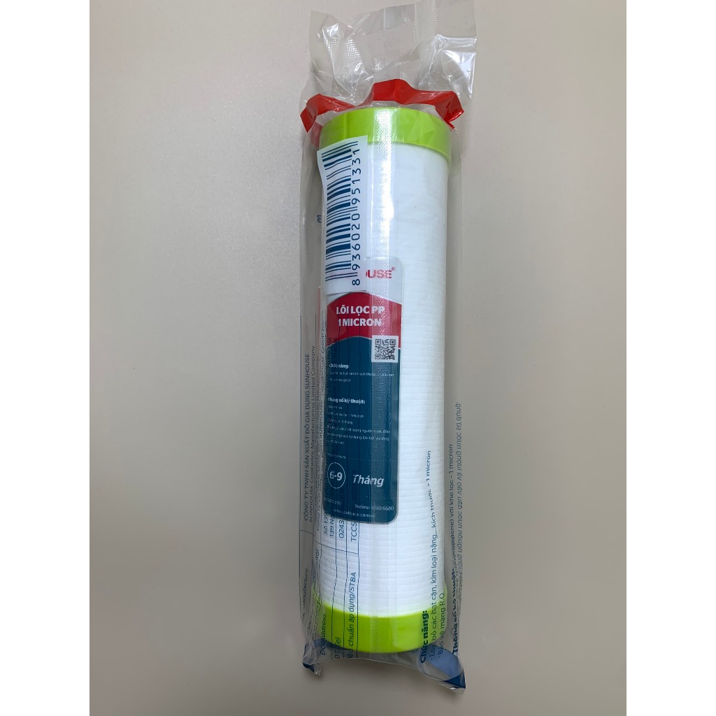 Lõi Lọc Thô Số 3 Sunhouse SHRLL3 PP 1 Micron Chính Hãng Dành Cho Máy Lọc Nước RO Sử Dụng 3 Cốc Lọc 10Inch