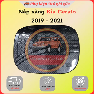 Ốp nắp bình xăng xe Kia Cerato 2019, 2020, 2021, 2022, 2023 nhựa ABS Vân Carbon cao cấp, sáng bóng