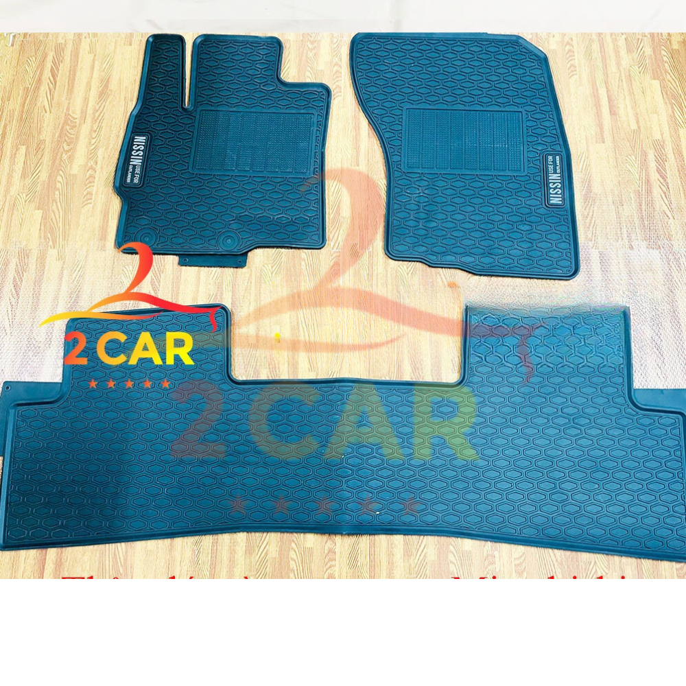 Thảm sàn, LÓT SÀN CAO SU Xe Mitsubishi Outlander 2018- 2023,2024+ mẫu NISSIN quả trám - chuẩn form theo xe, không mùi