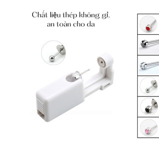 Bấm lỗ tai, dụng cụ bấm khuyên tai tại nhà dùng 1 lần cho nam và nữ ( tặng kèm bông tẩm cồn )