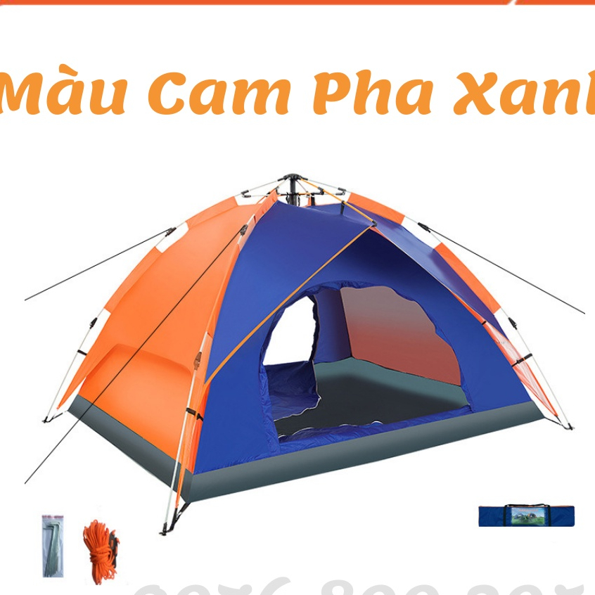[Hàng Chuẩn - 2 Cửa - 2 Lớp] Lều Cắm Trại Tự Bung 3 - 4 Người, Lều Dã Ngoại Cỡ Lớn, Lều Phượt Du Lịch Tự Bung